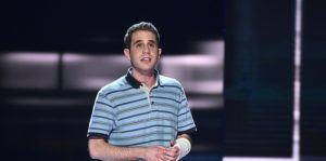 Ben Platt performs with the cast of Dear Evan Hansen onstage during the 2017 Tony Awards at Radio City Music Hall.