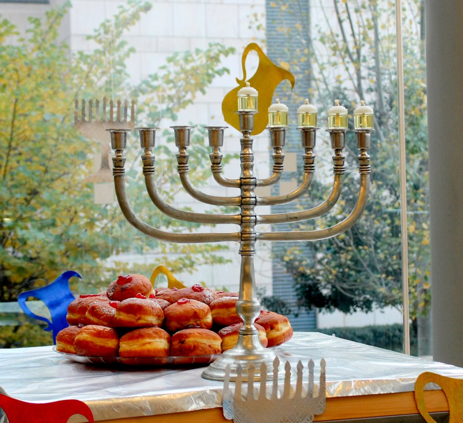 Hanukkiahs, latkes, and other traditional items adorn the tables of those who celebrate Hanukkah, a Jewish holiday that lasts for eight days.
