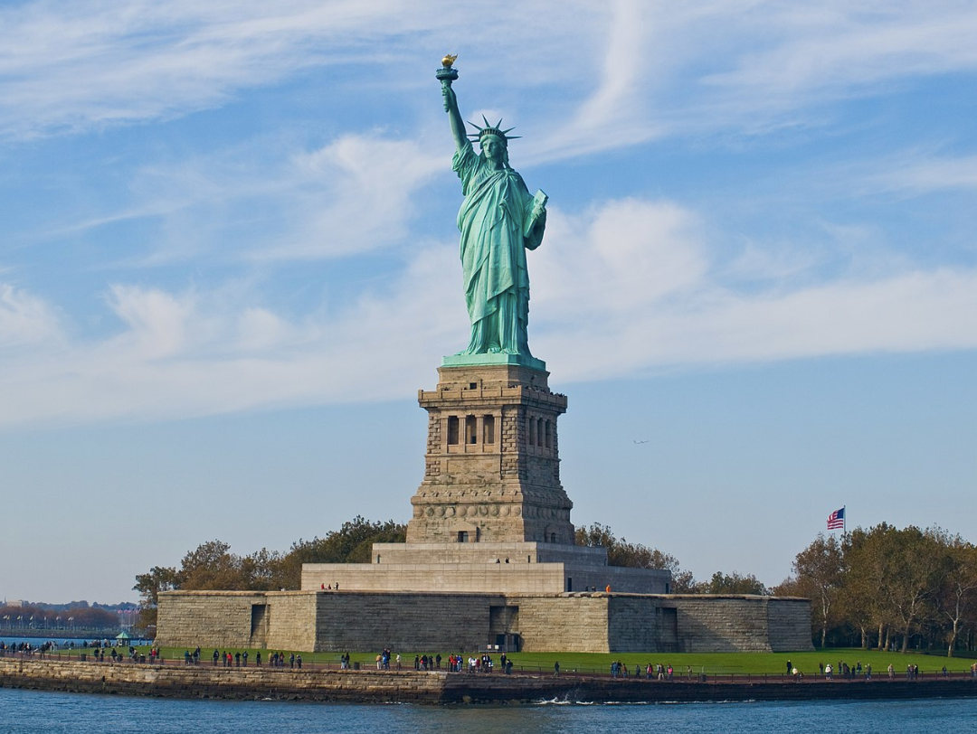 “The New Colossus,” Emma Lazarus’s famous 1883 poem welcoming immigrants to America, is inscribed in the Statue of Liberty 
