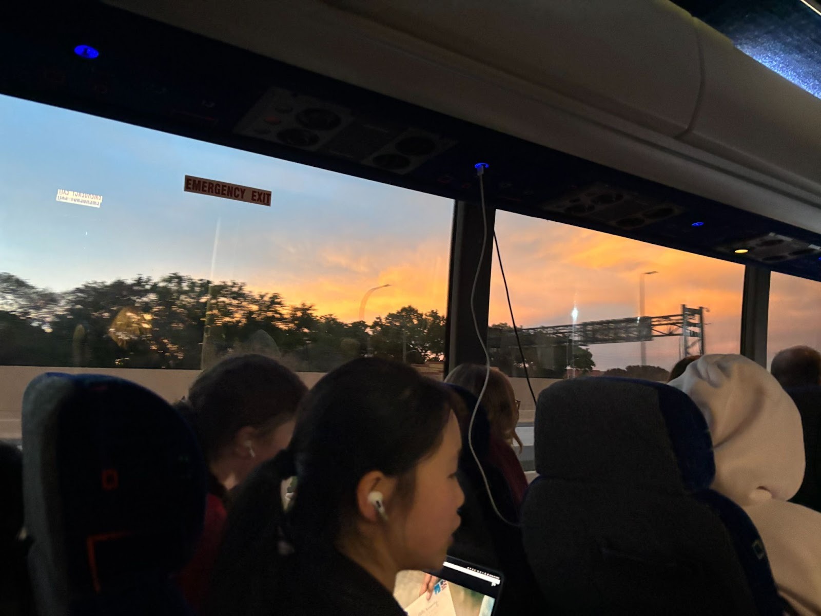 View from the buses at around 7:00 am Tuesday morning, taken upon waking up.